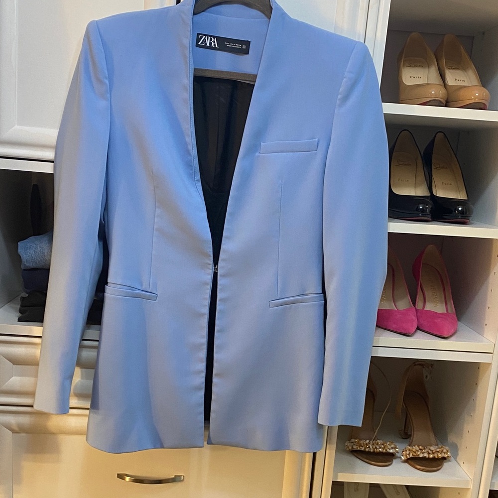 Zara Light Blue Blazer Jacket